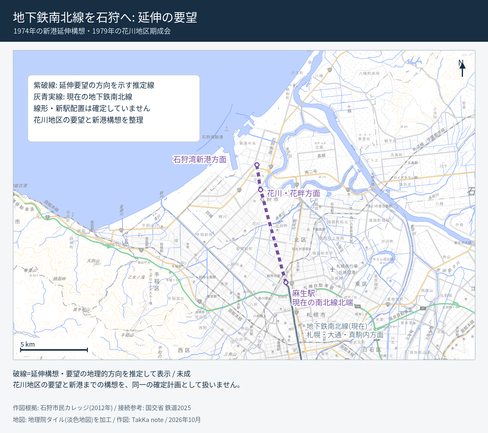 地下鉄南北線の石狩・新港方面への延伸要望